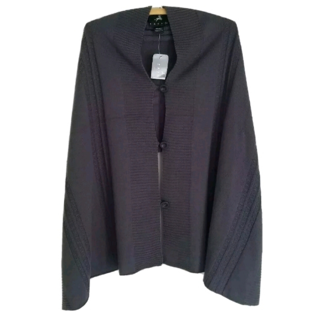 NWT ZAZOU LUXE Button Wrap Scarf Cable Knit